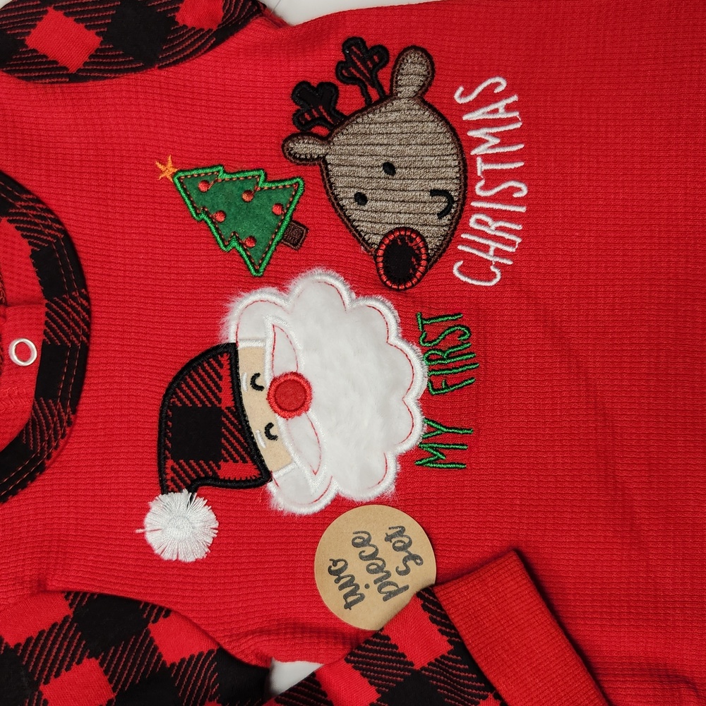 Baby Essentials Holiday Rompers (6M) - Picture 4 of 14